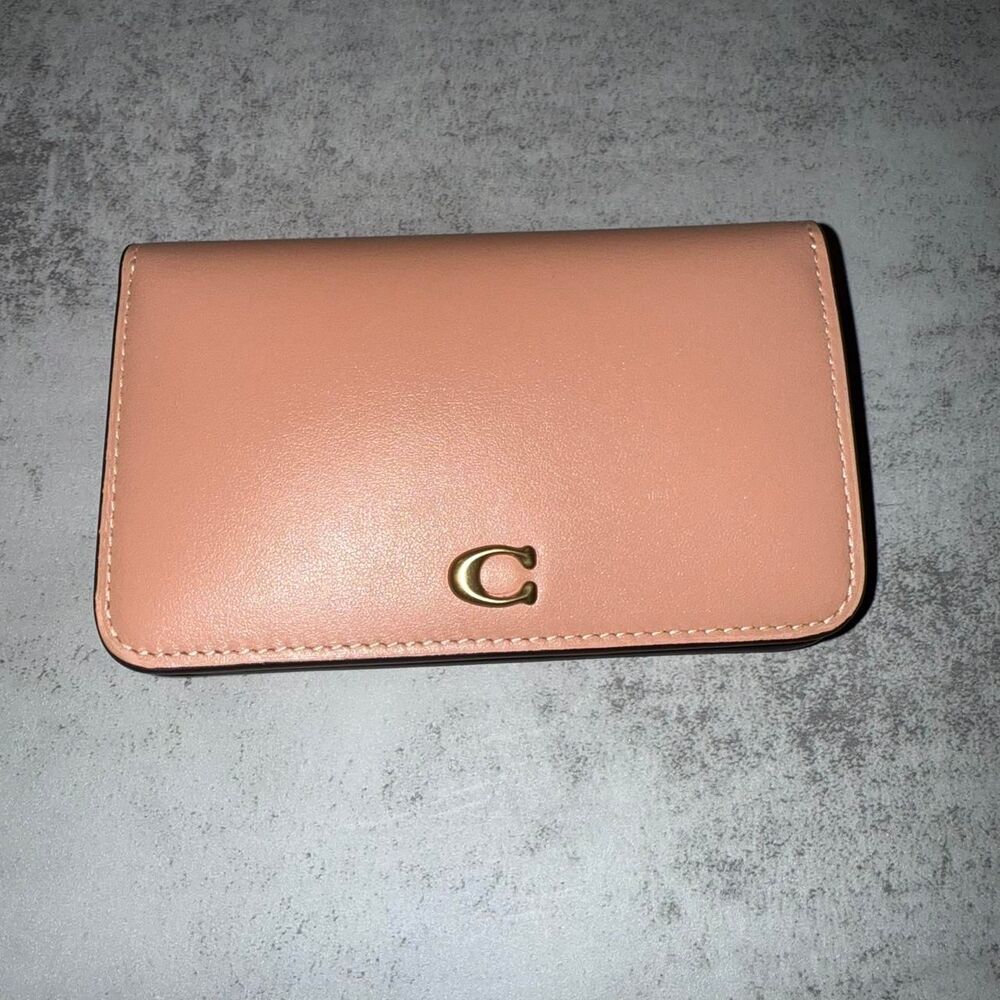 Coach Women's Essential Slim Card Case Peach - Picture 1 of 7